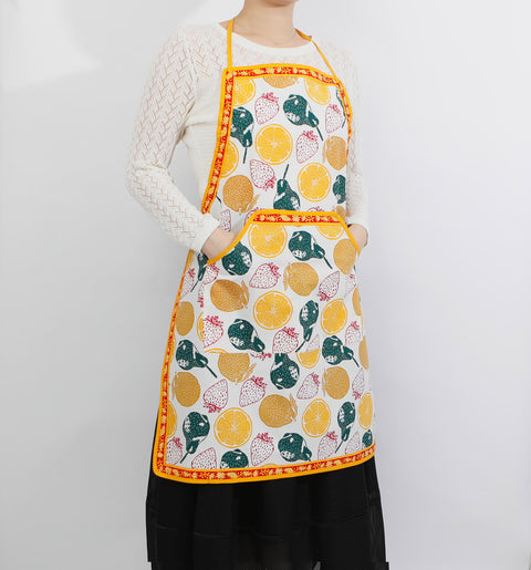 Screen-Printed Lightweight Adjustable Cotton Apron