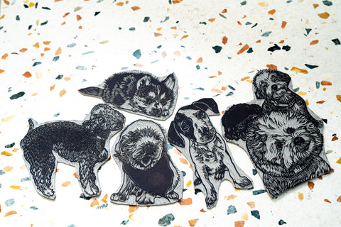 Our Dogs Series Blockprinted Designs Made into a Bandana