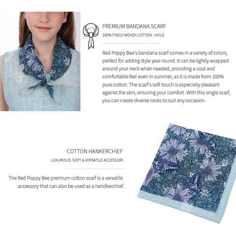 Daisy Butterfly Cotton Bandana