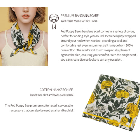 Yellow Chrysanthemum Cotton Bandana