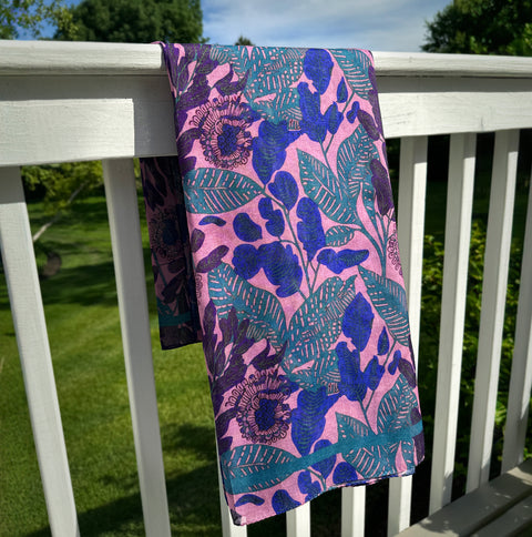 Violet Botanic Large Square Scarf