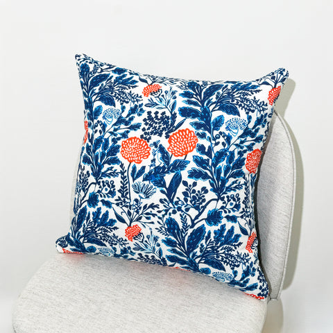 Little Red Chrysanthemum Quilted Cushion Cover