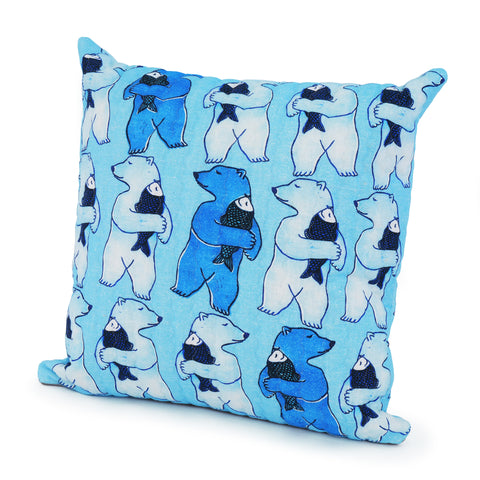Polar Bear Quilted Cushion Cover