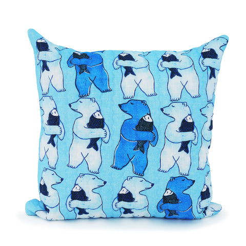 Polar Bear Quilted Cushion Cover
