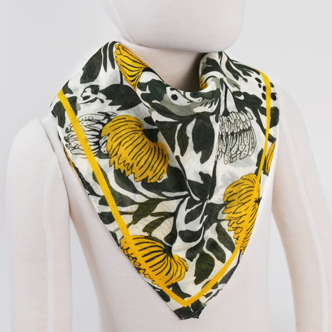 Yellow Chrysanthemum Cotton Bandana