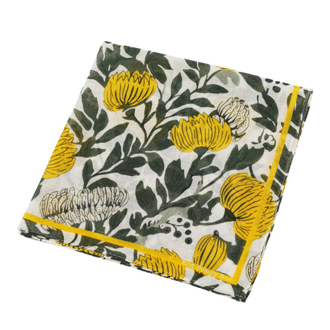 Yellow Chrysanthemum Cotton Bandana