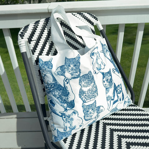 Cat Blockprint Tote Bag LOQI Limited Edition
