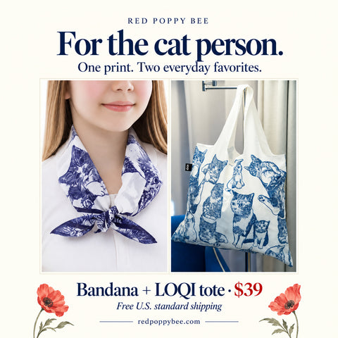 For the cat person — bandana and LOQI tote matching set for $39, free U.S. standard shipping