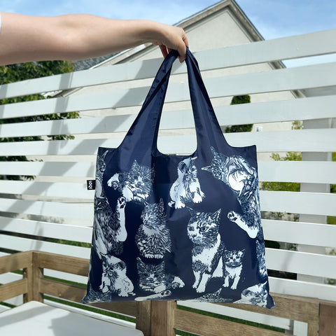 Cat Blockprint Tote Bag